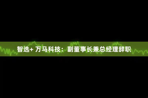 智选+ 万马科技：副董事长兼总经理辞职