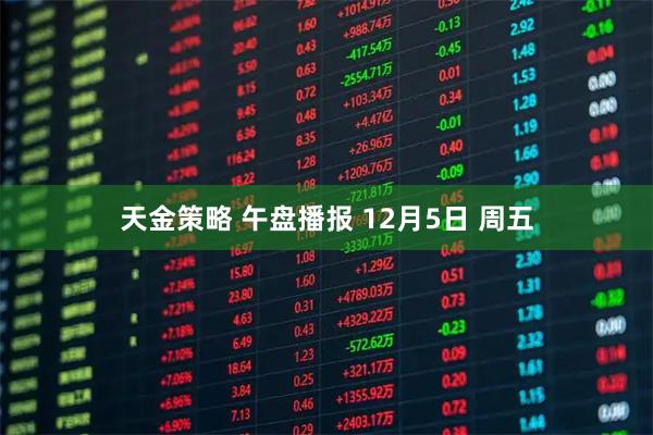 天金策略 午盘播报 12月5日 周五